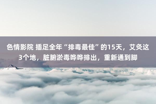 色情影院 插足全年“排毒最佳”的15天，艾灸这3个地，脏腑淤毒哗哗排出，重新通到脚